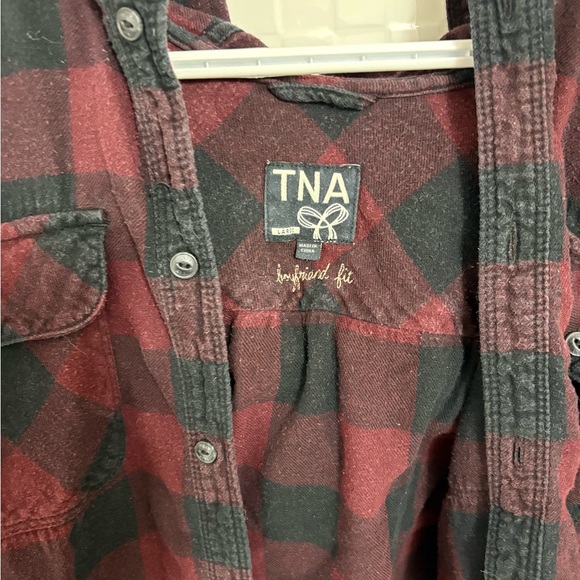Women’s TNA Red & Black Plaid Shirt sz Large - Picture 2 of 8